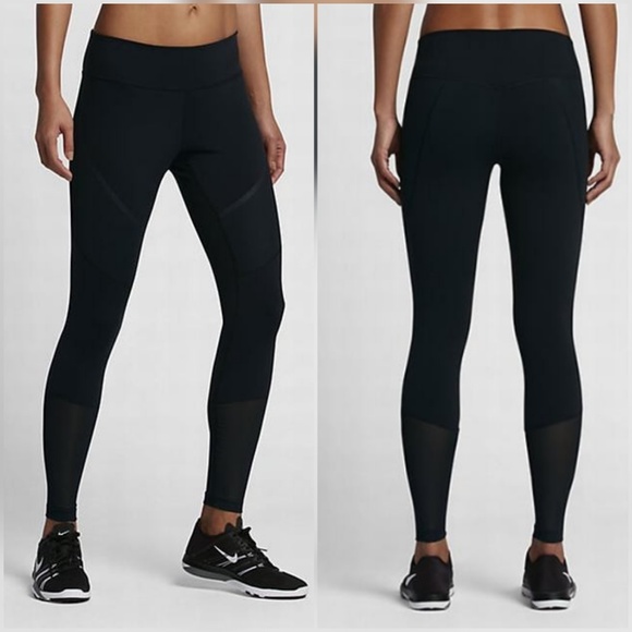 Nike Pants - Nike Legendary Tight Fit Legging Pants Black Mesh